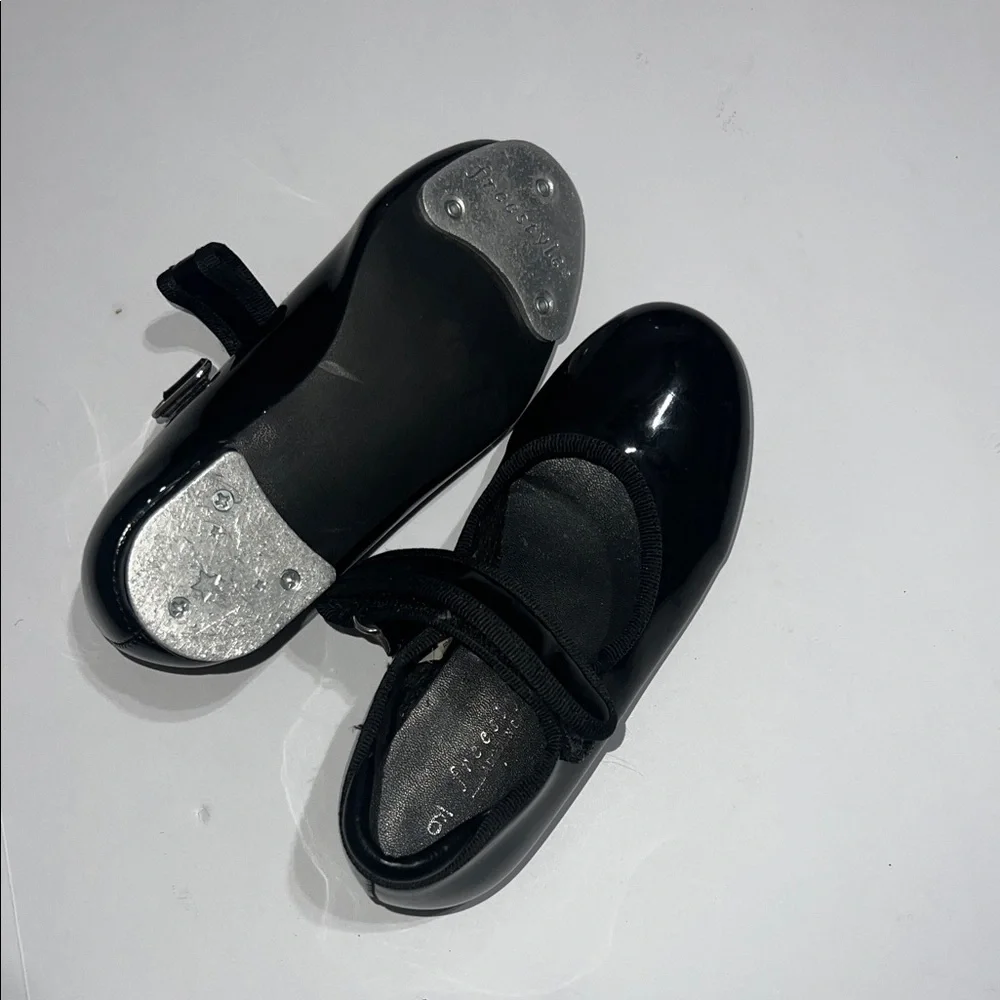 Freestyle Shiny Black Kids Tap Shoes